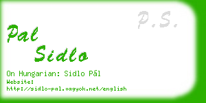 pal sidlo business card